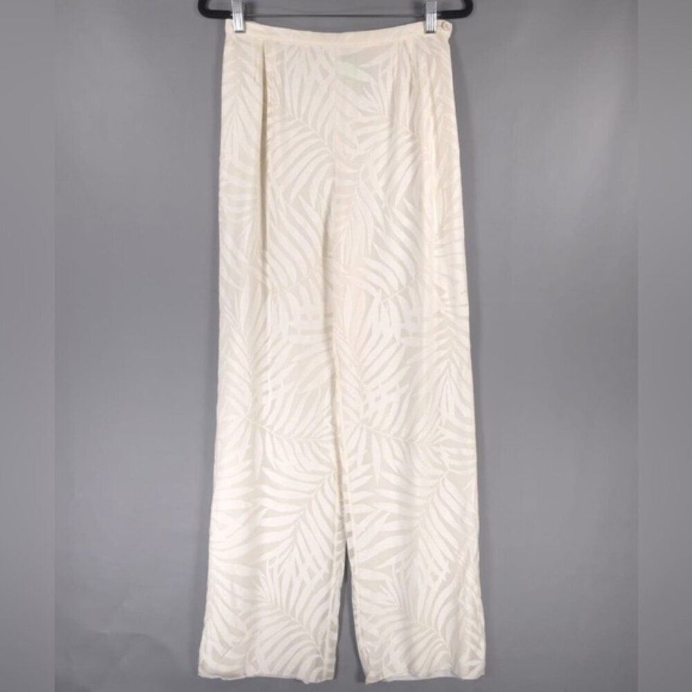 VALENTINO MISS V SILK Blend ITALY🇮🇹MADE Straight Pants Floral CRUPPO CFT 44/10
